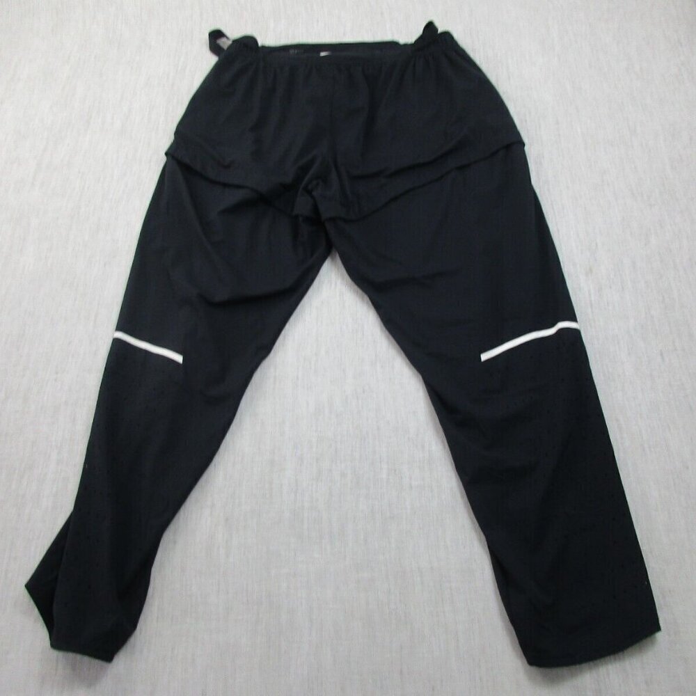 Nike Track‎ Pants Womens Large Black Dri Fit Straight Leg Waist Belted Logo - Picture 7 of 10